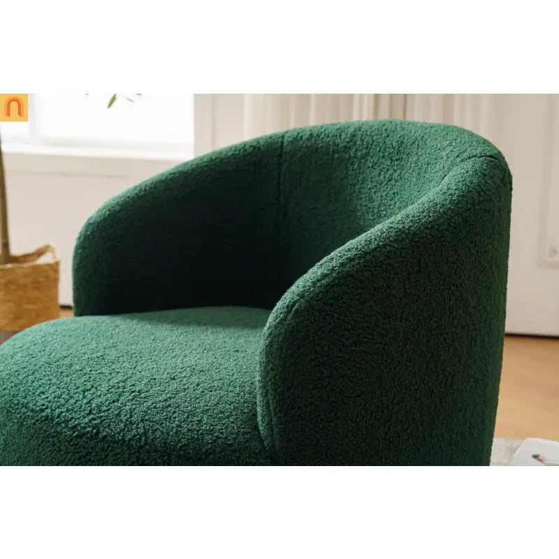 Dark Green Barrel Swivel Accent Chair 25in