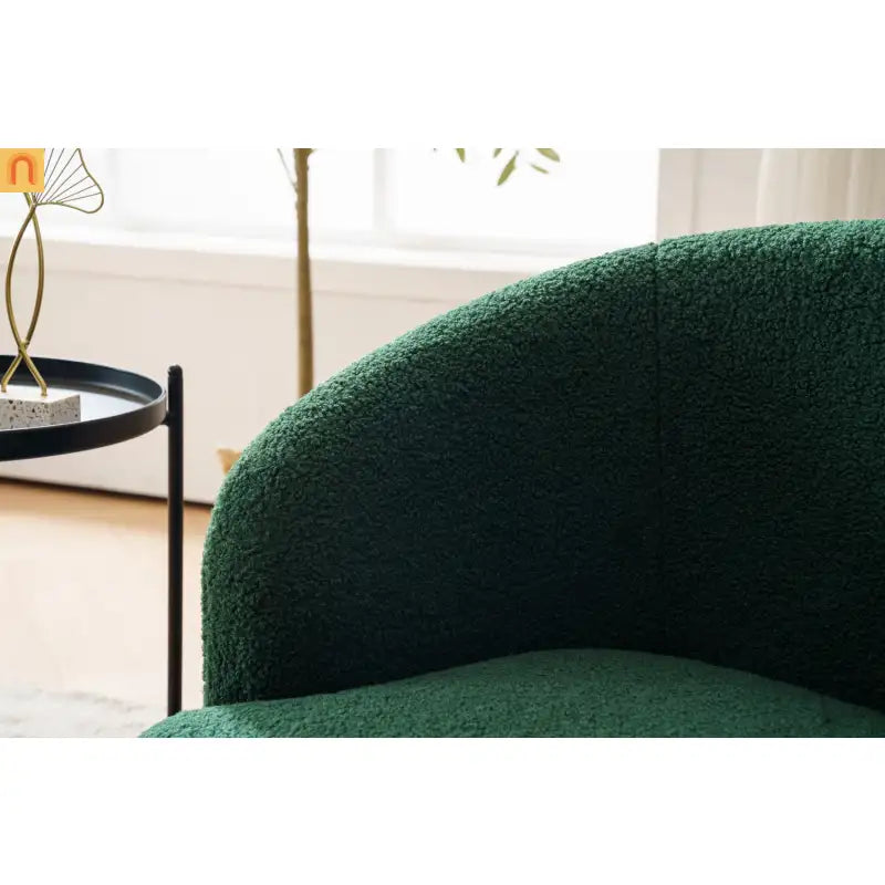 Dark Green Barrel Swivel Accent Chair 25in