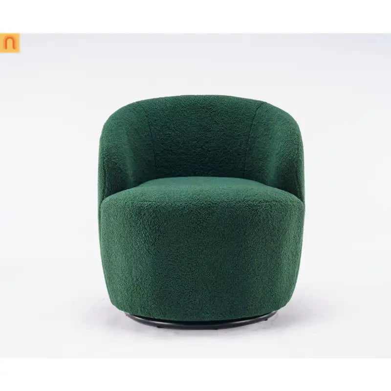 Dark Green Barrel Swivel Accent Chair 25in