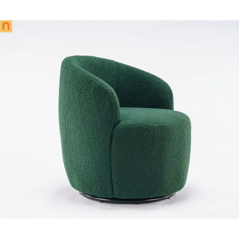 Dark Green Barrel Swivel Accent Chair 25in