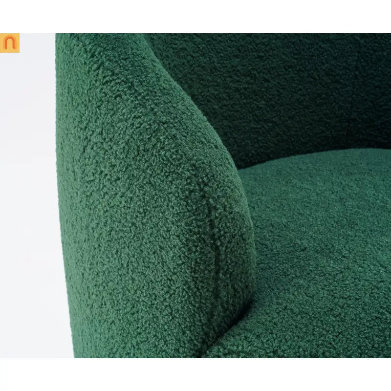 Dark Green Barrel Swivel Accent Chair 25in