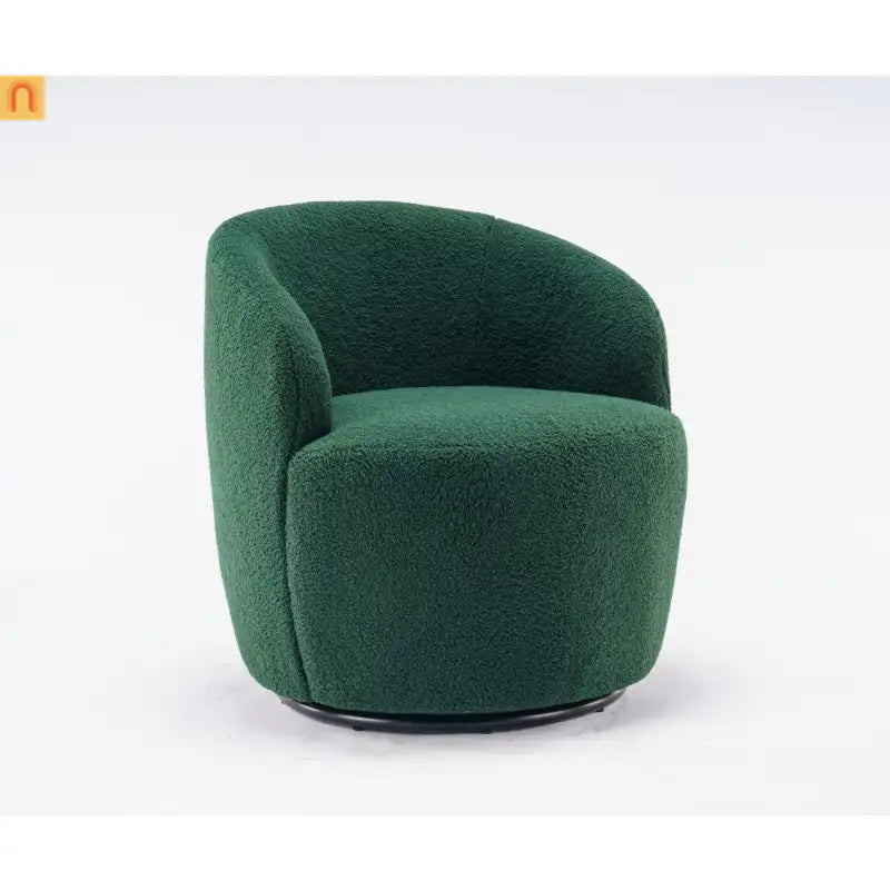 Dark Green Barrel Swivel Accent Chair 25in