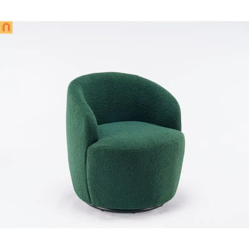 Dark Green Barrel Swivel Accent Chair 25in