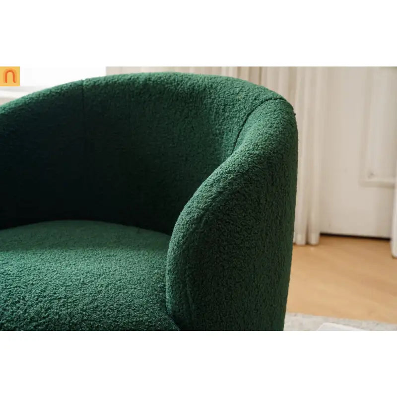 Dark Green Barrel Swivel Accent Chair 25in