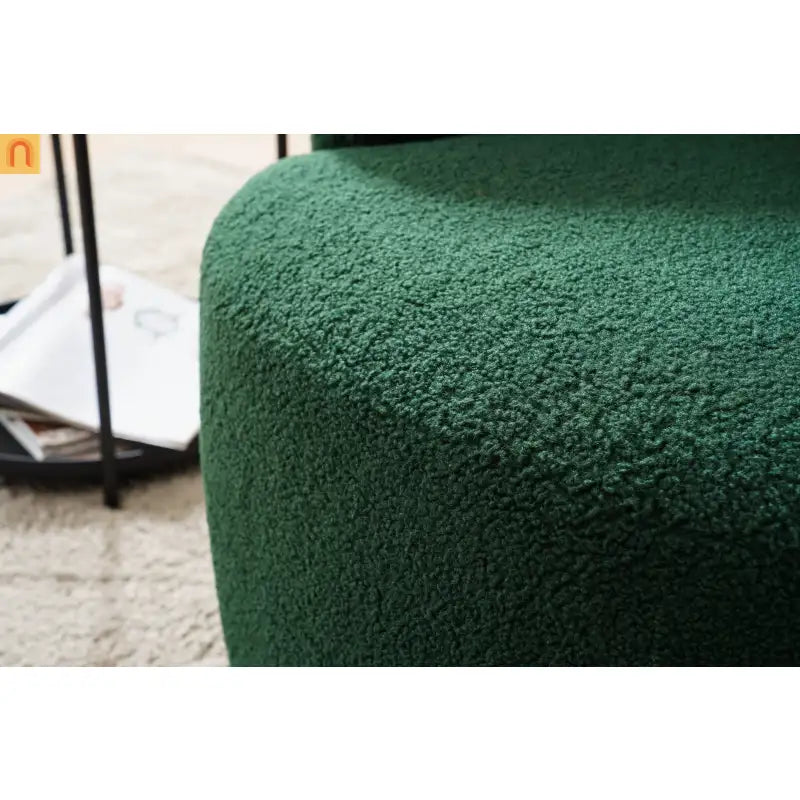 Dark Green Barrel Swivel Accent Chair 25in