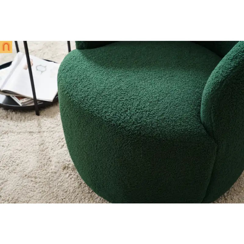 Dark Green Barrel Swivel Accent Chair 25in