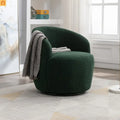 Dark Green Barrel Swivel Accent Chair 25in