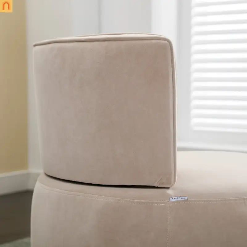 Accent Chair Barrel Swivel Velvet Beige 360 Degree 300 lb 25in