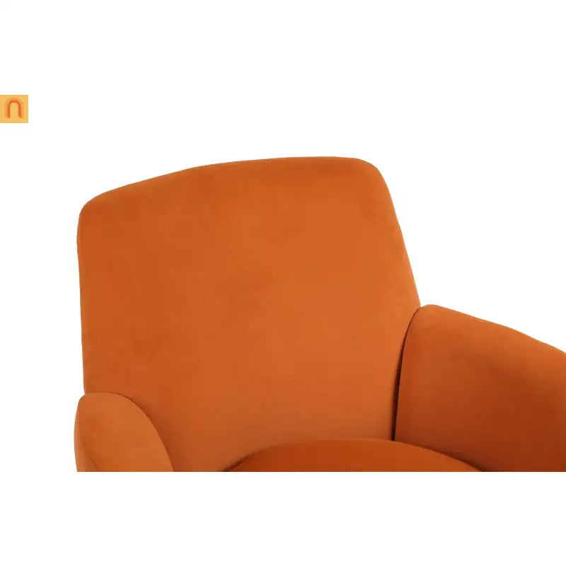 Accent Chair Barrel Swivel Velvet Orange Gold Base 300 lb 29in