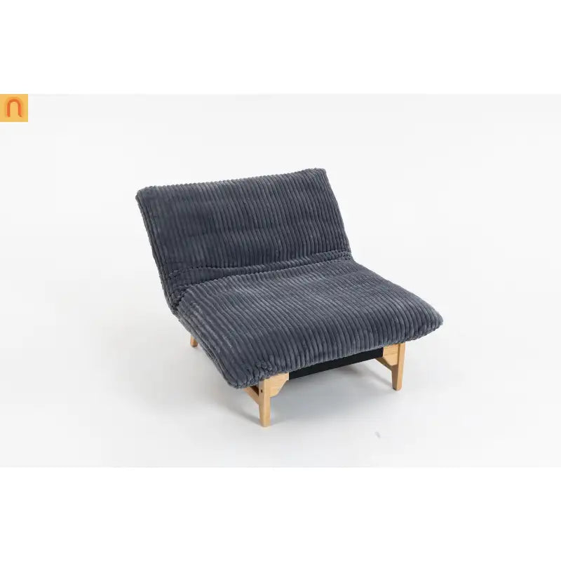 Chair Bean Bag Corduroy Dark Gray Backrest 39in Cotton Fill