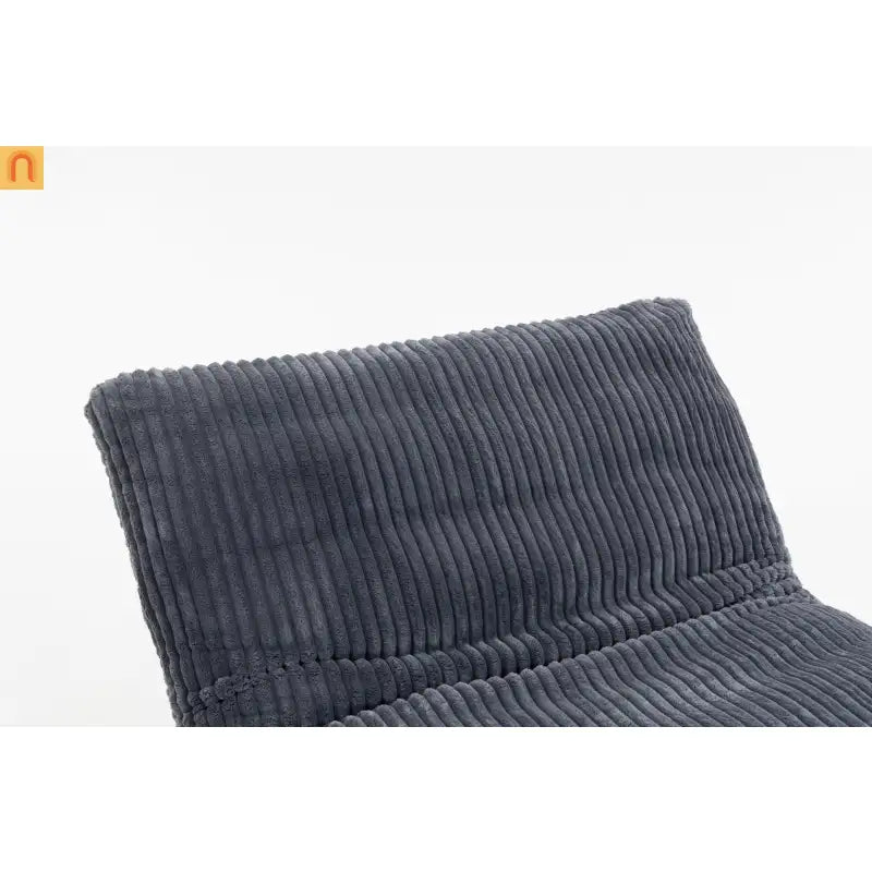 Chair Bean Bag Corduroy Dark Gray Backrest 39in Cotton Fill