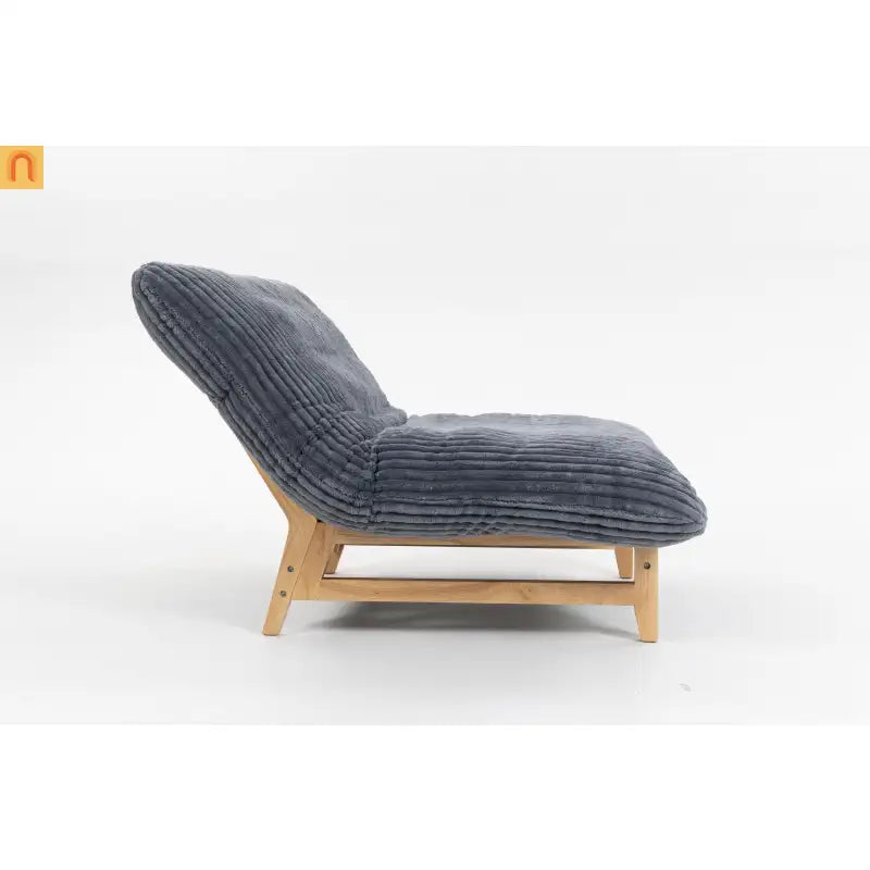 Chair Bean Bag Corduroy Dark Gray Backrest 39in Cotton Fill