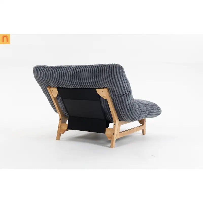 Chair Bean Bag Corduroy Dark Gray Backrest 39in Cotton Fill