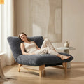 Chair Bean Bag Corduroy Dark Gray Backrest 39in Cotton Fill
