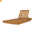 Outdoor Lounge Chair Acacia Wood Teak Boat Shape 3 Position 300 LB