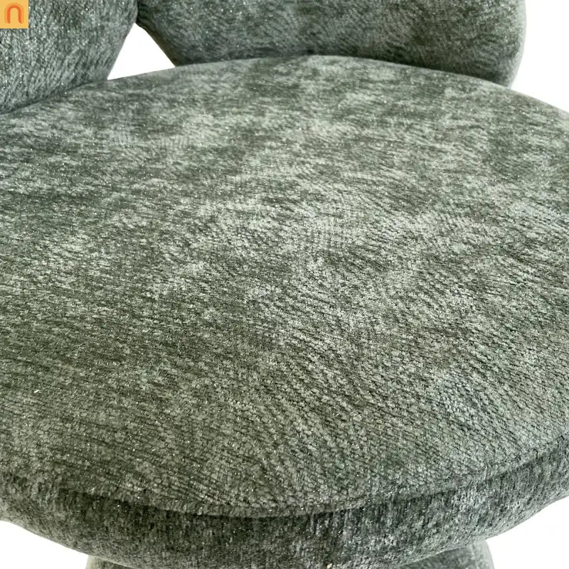 Accent Chair Swivel Butterfly Back Green Chenille 360 Degree