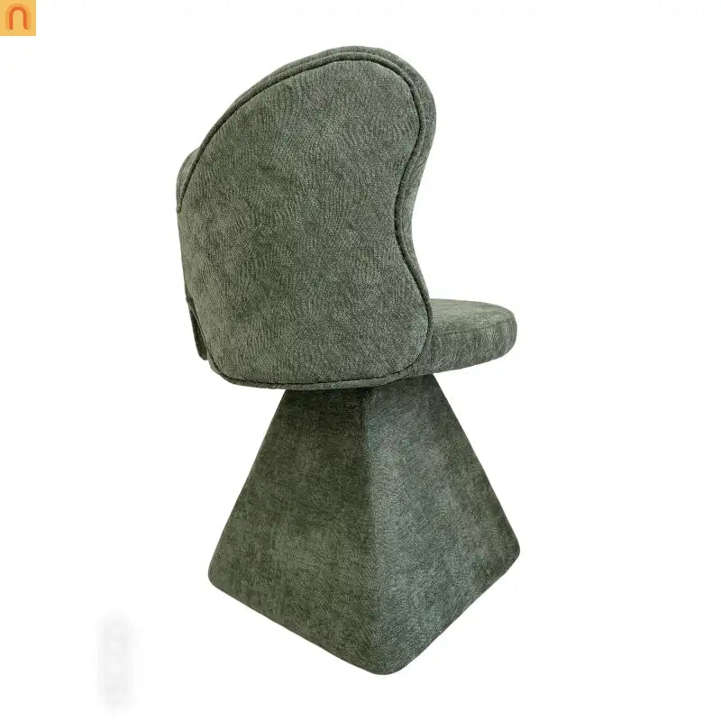 Accent Chair Swivel Butterfly Back Green Chenille 360 Degree