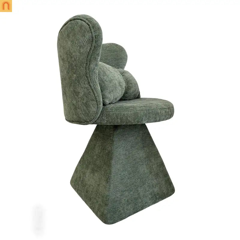 Accent Chair Swivel Butterfly Back Green Chenille 360 Degree
