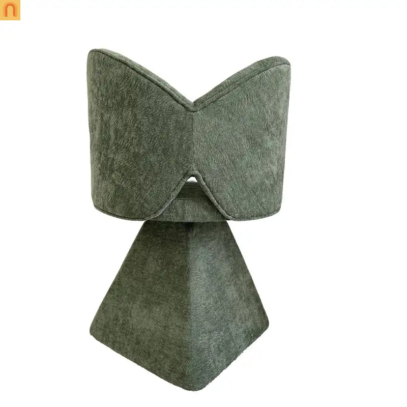 Accent Chair Swivel Butterfly Back Green Chenille 360 Degree