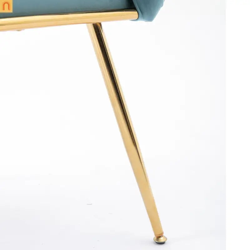 Accent Chair Velvet Blue Gold Legs Cotton Fill 220 lb 28in