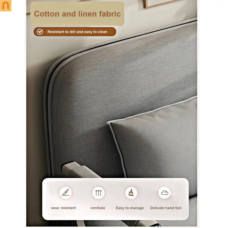 Chair Folding Convertible Gray Linen 2-in-1 Sofa Bed Compact