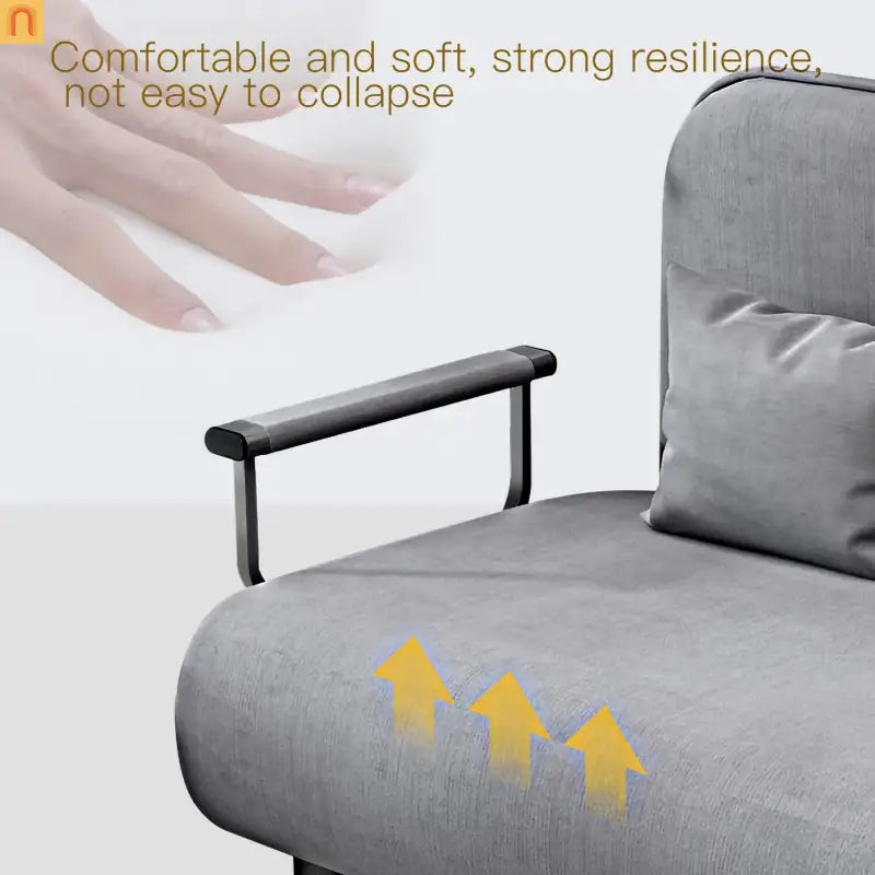 Chair Folding Convertible Gray Linen 2-in-1 Sofa Bed Compact
