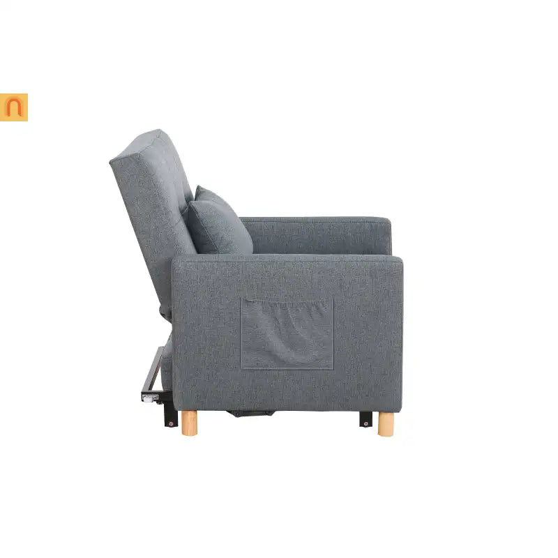 Chair Convertible 3-in-1 Fabric Dark Gray Adjustable Backrest 330 lb