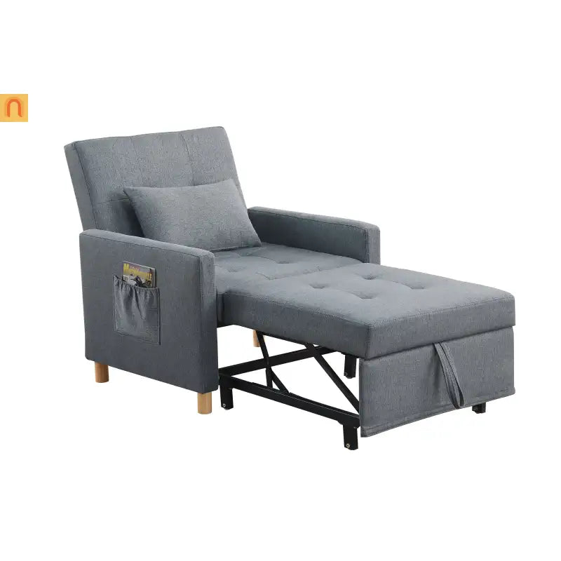Chair Convertible 3-in-1 Fabric Dark Gray Adjustable Backrest 330 lb