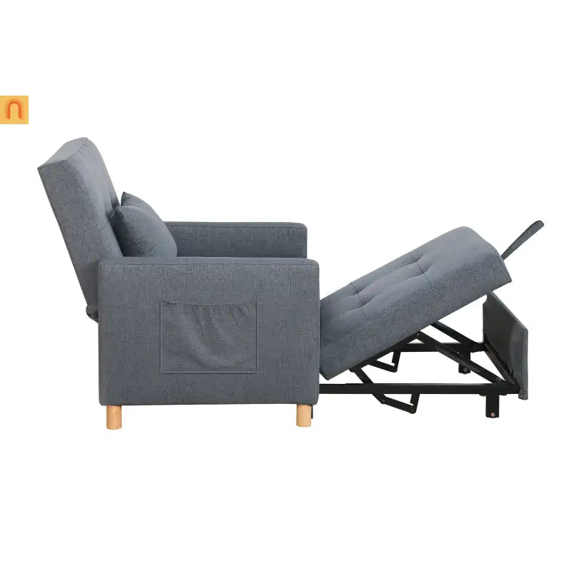Chair Convertible 3-in-1 Fabric Dark Gray Adjustable Backrest 330 lb