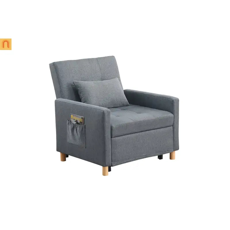 Chair Convertible 3-in-1 Fabric Dark Gray Adjustable Backrest 330 lb