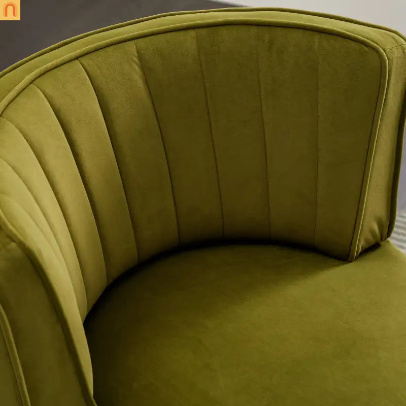 Accent Chair Barrel Swivel Velvet Olive Green 360 Degree 300 lb 25in