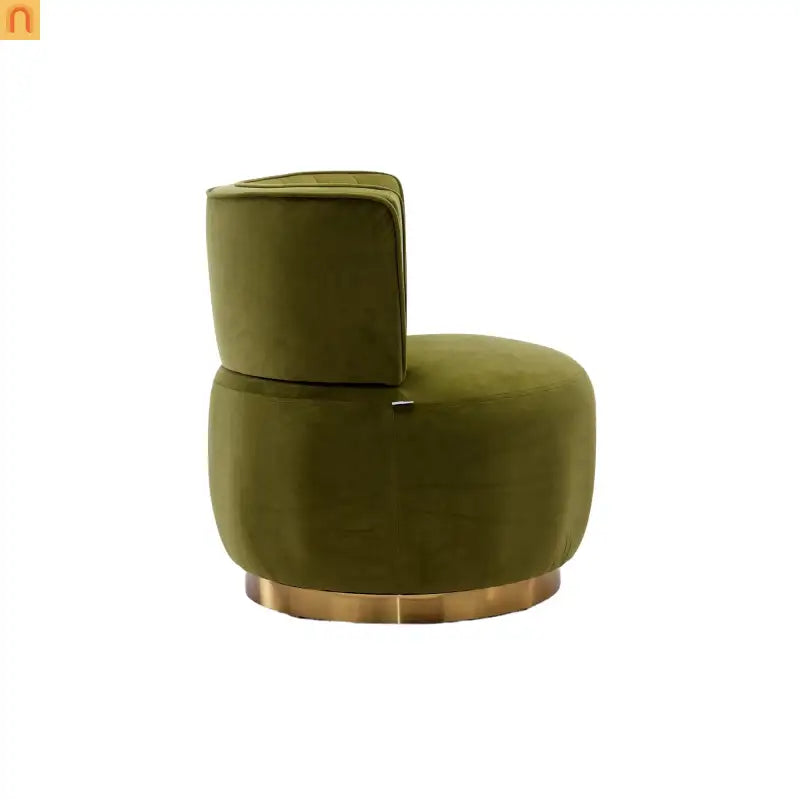 Accent Chair Barrel Swivel Velvet Olive Green 360 Degree 300 lb 25in