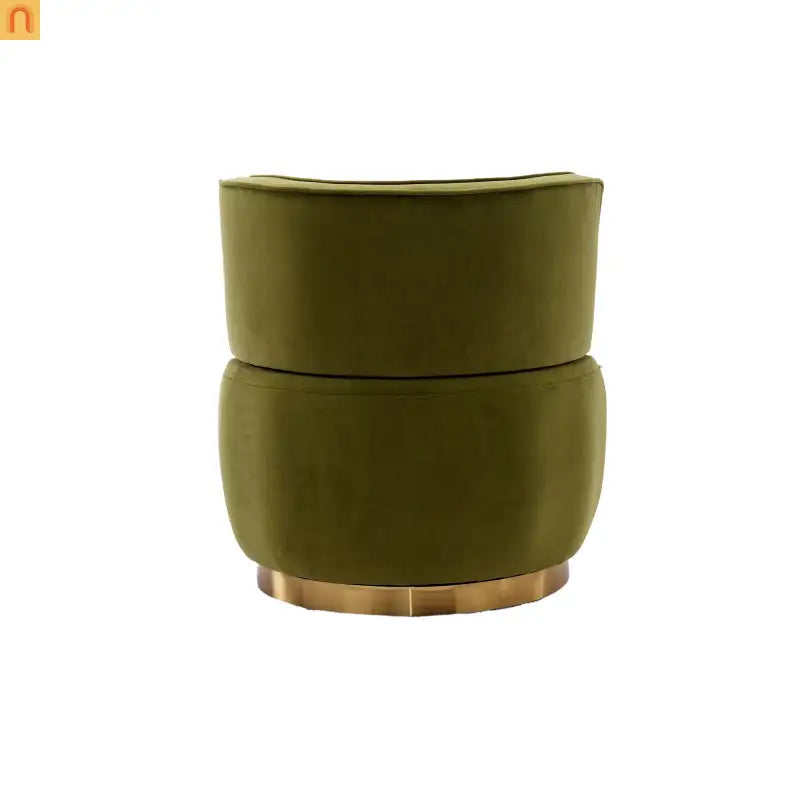 Accent Chair Barrel Swivel Velvet Olive Green 360 Degree 300 lb 25in