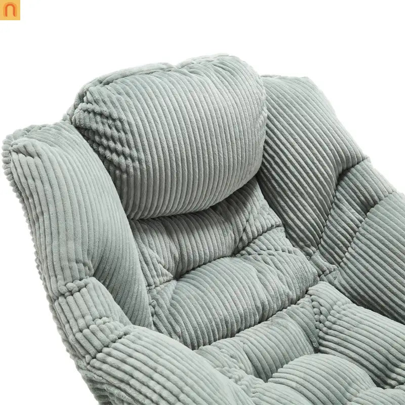Accent Chair Lounge Flannelette Light Green Ottoman