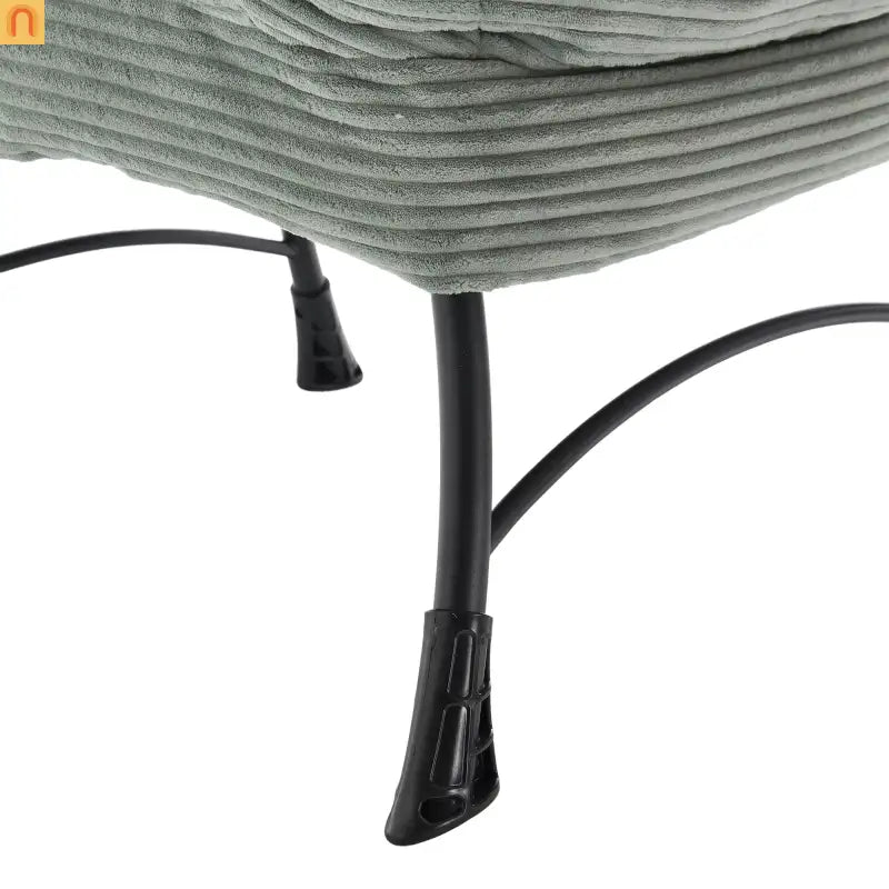 Accent Chair Lounge Flannelette Light Green Ottoman
