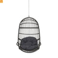 Outdoor Hanging Basket Chair Wicker Gray 44.5in No Stand