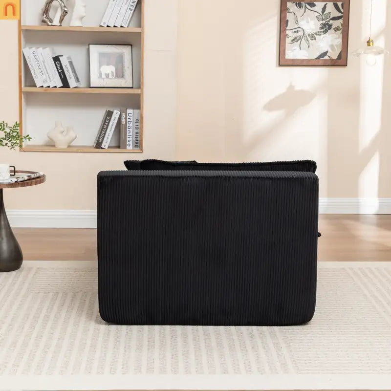 Chair Chaise Left Arm Corduroy Black 67in No Assembly