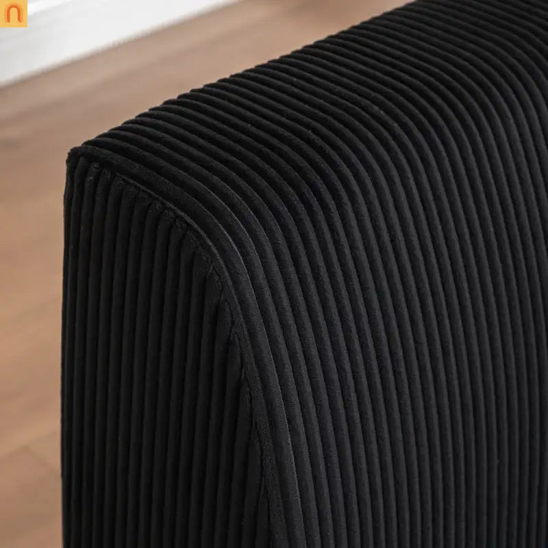 Chair Chaise Left Arm Corduroy Black 67in No Assembly