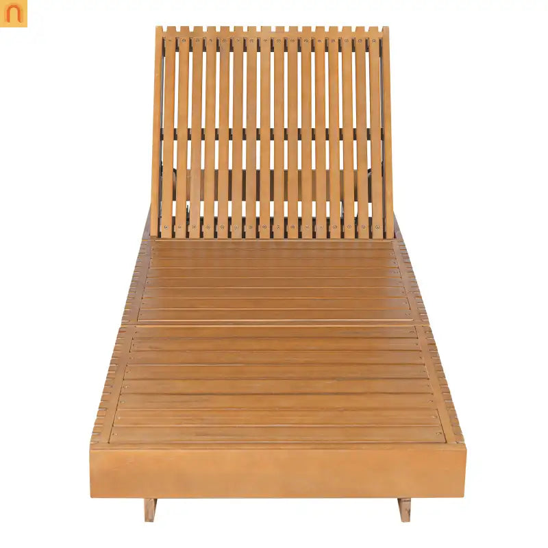Outdoor Chaise Lounge Set Acacia Wood Dark Gray 6 Position Adjustable 2 Piece