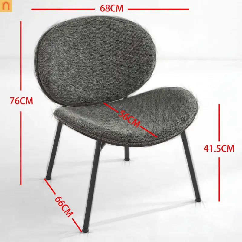 Accent Chair Mid-Century Shell Tripod Red Fabric Wide Curved Seat