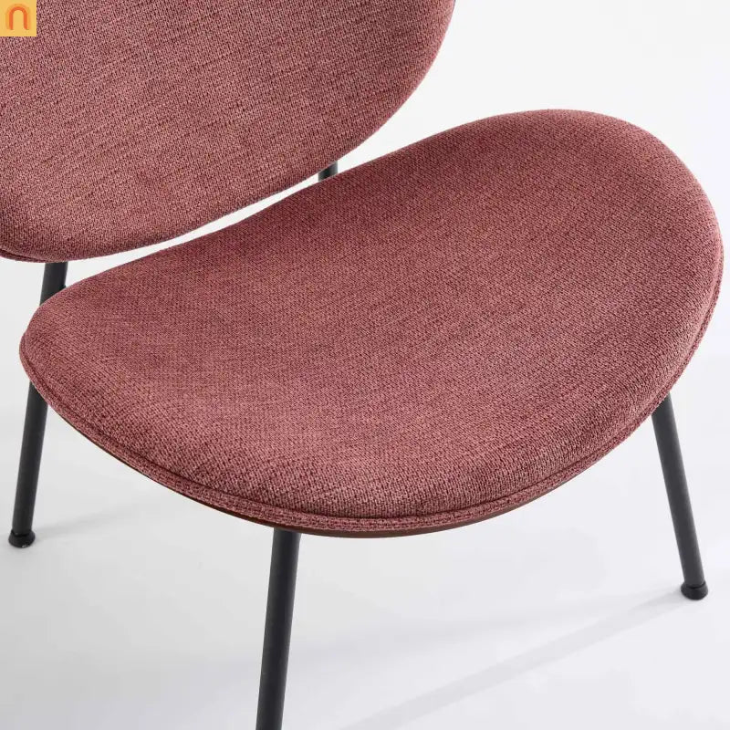 Accent Chair Mid-Century Shell Tripod Red Fabric Wide Curved Seat