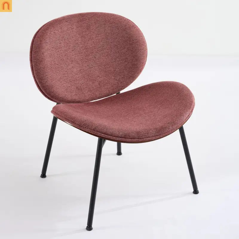 Accent Chair Mid-Century Shell Tripod Red Fabric Wide Curved Seat