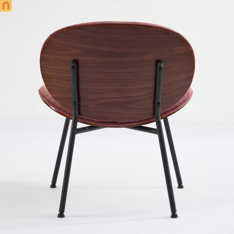 Accent Chair Mid-Century Shell Tripod Red Fabric Wide Curved Seat
