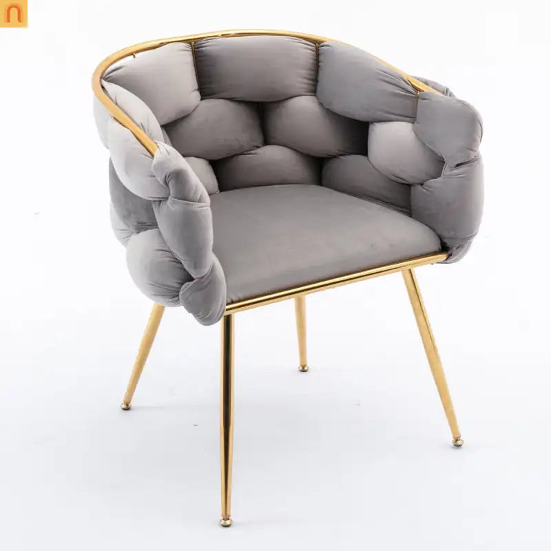 Accent Chair Modern Minimalist Velvet Gray 22in Wide