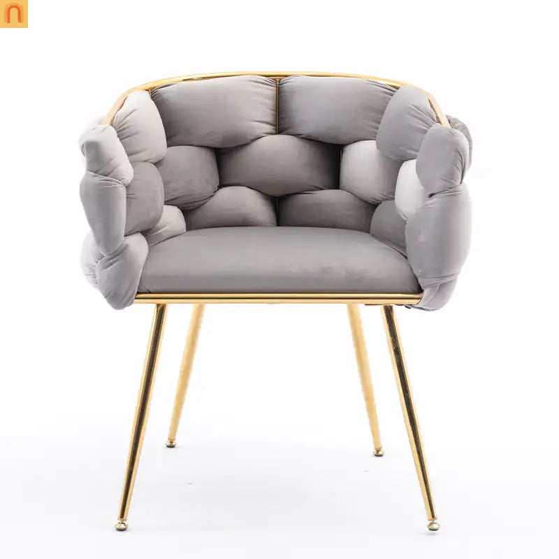 Accent Chair Modern Minimalist Velvet Gray 22in Wide