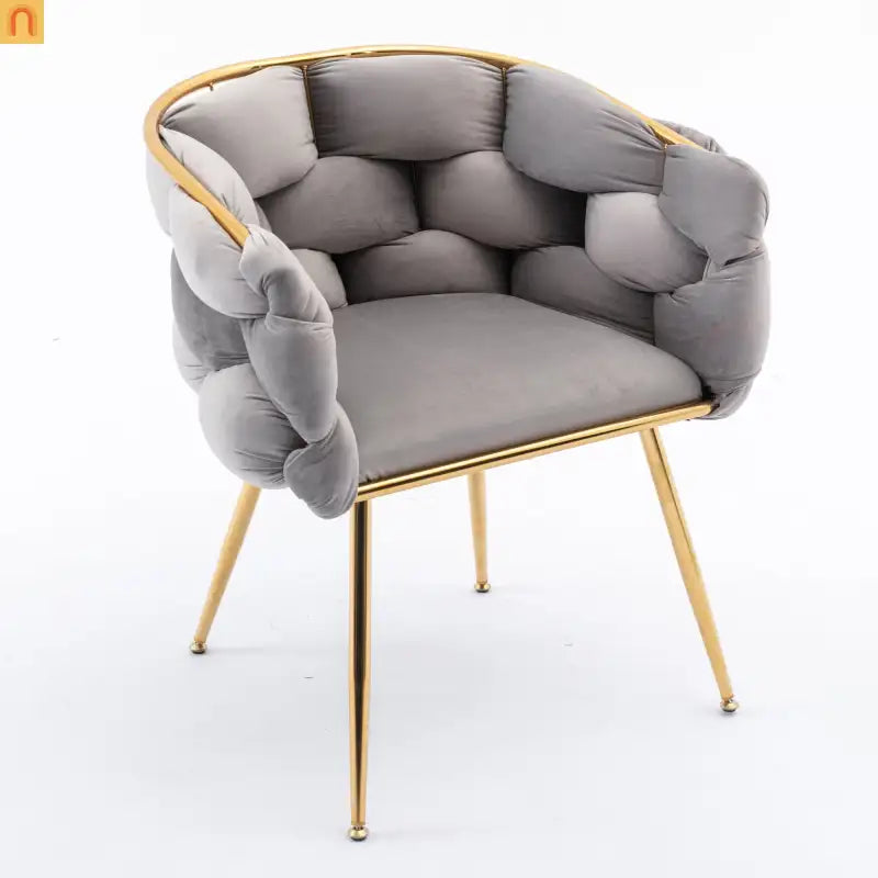 Accent Chair Modern Minimalist Velvet Gray 22in Wide