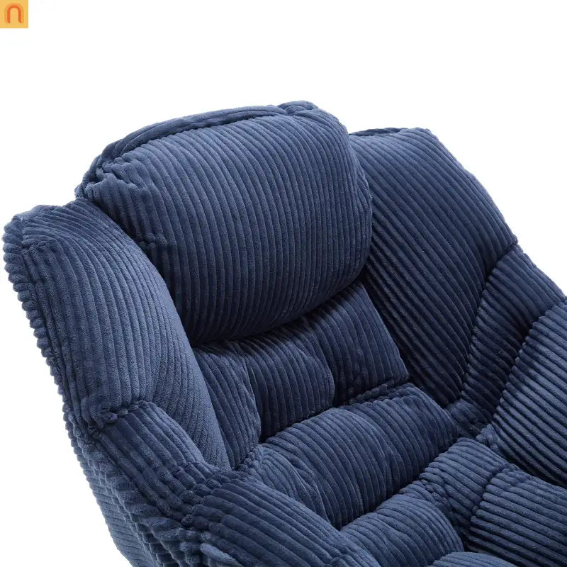 Accent Chair Lounge Flannelette Navy with Ottoman Steel Frame 250 lb
