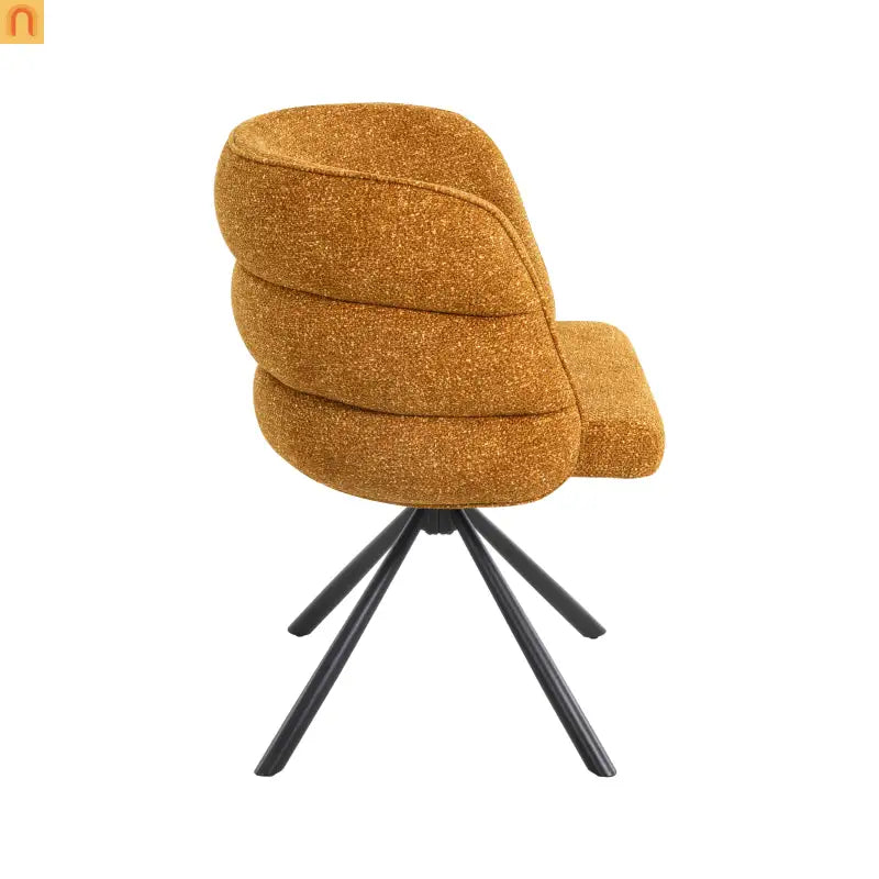 Accent Chair Swivel Chenille Orange 270 Degree Set of 2