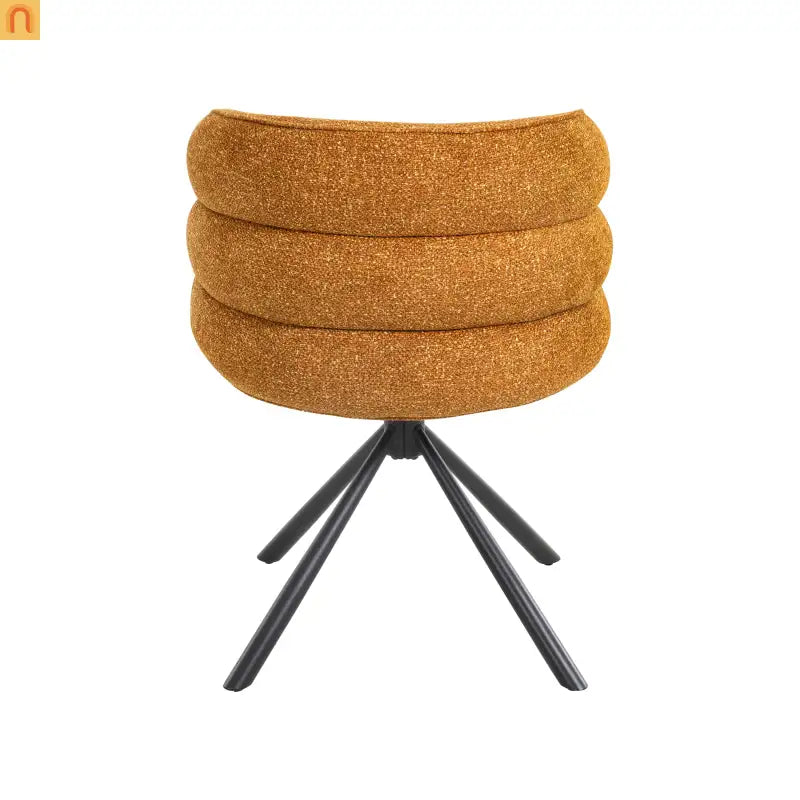 Accent Chair Swivel Chenille Orange 270 Degree Set of 2