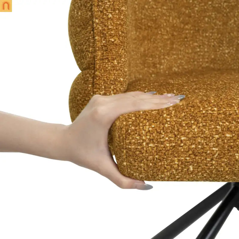 Accent Chair Swivel Chenille Orange 270 Degree Set of 2